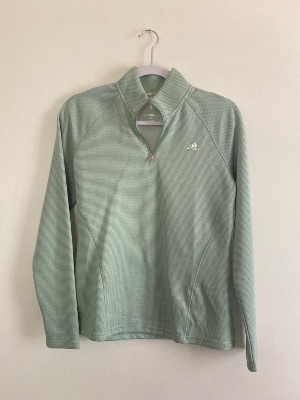 Adidas Womens Golf 1/4 Zip Pullover Light Green Long Sleeve Size S